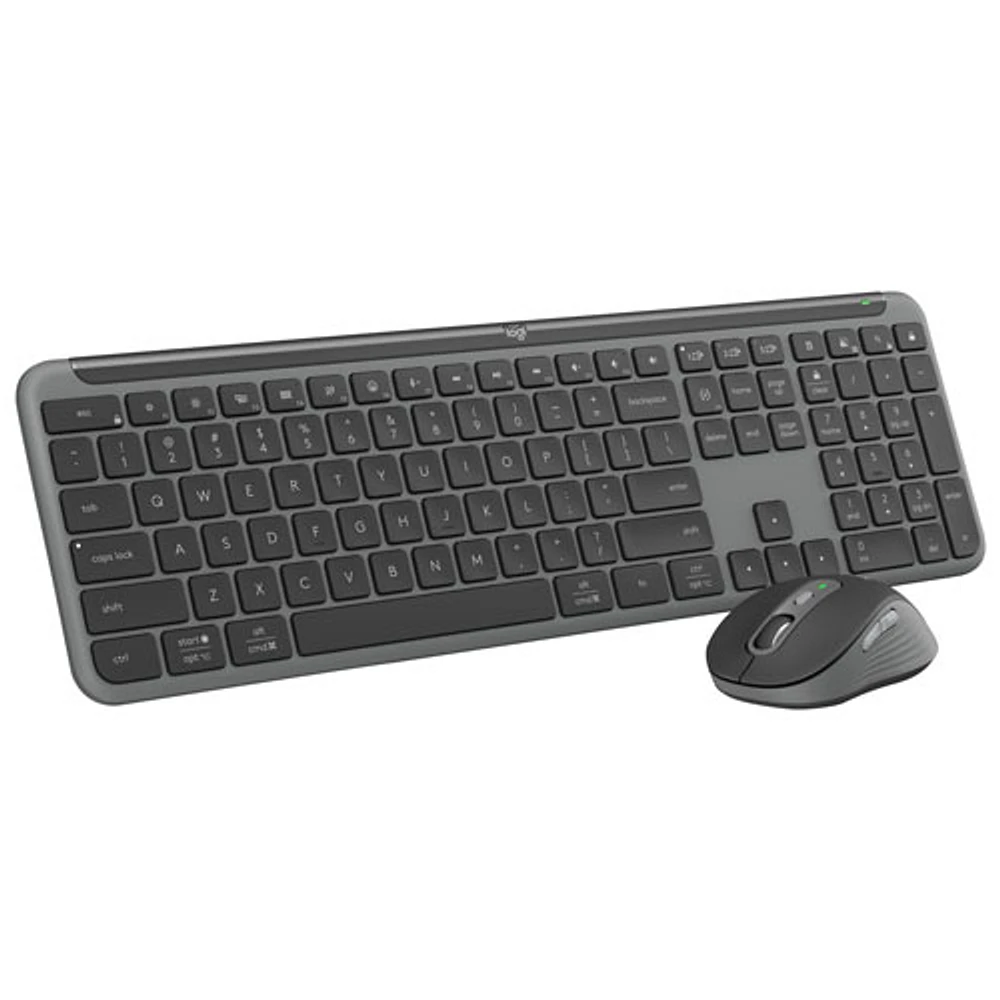 Ensemble avec clavier pleine grandeur et souris optique sans fil MK955 Signature Slim de Logitech - Anglais