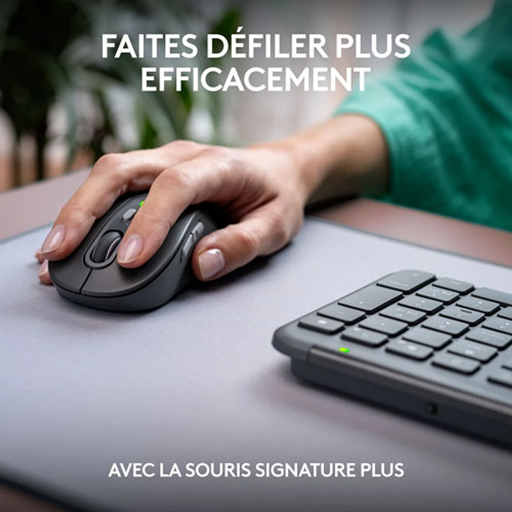 Ensemble avec clavier pleine grandeur et souris optique sans fil MK955 Signature Slim de Logitech - Anglais