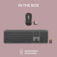 Ensemble avec clavier pleine grandeur et souris optique sans fil MK955 Signature Slim de Logitech - Anglais