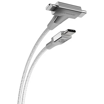 Scosche Strikeline 1.22m (4 ft.) USB-C to Lightning/USB-C Cable (CCi4B4TWT-SP) - White