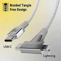 Scosche Strikeline 1.22m (4 ft.) USB-C to Lightning/USB-C Cable (CCi4B4TWT-SP) - White