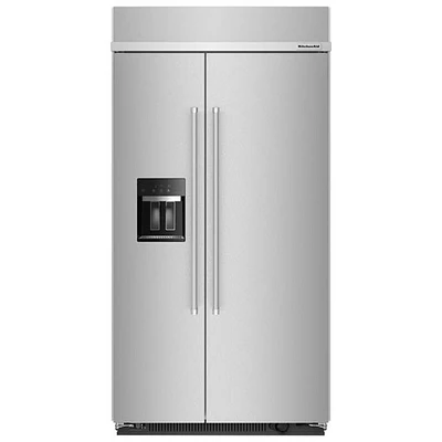 KitchenAid 42" 25.1 Cu Ft Side-By-Side Refrigerator w/ Water & Ice Dispenser (KBSD702MSS) -PrintShield Stainless