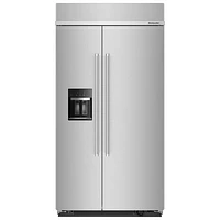 KitchenAid 42" 25.1 Cu Ft Side-By-Side Refrigerator w/ Water & Ice Dispenser (KBSD702MSS) -PrintShield Stainless