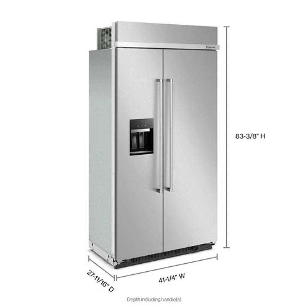 KitchenAid 42" 25.1 Cu Ft Side-By-Side Refrigerator w/ Water & Ice Dispenser (KBSD702MSS) -PrintShield Stainless