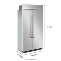 KitchenAid 42" 25.5 Cu. Ft. Side-By-Side Refrigerator (KBSN702MPS) - Stainless Steel