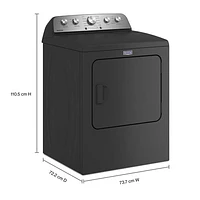 Whirlpool 7.0 Cu. Ft. Electric Steam Dryer (YMED5430PBK) - Volcano Black