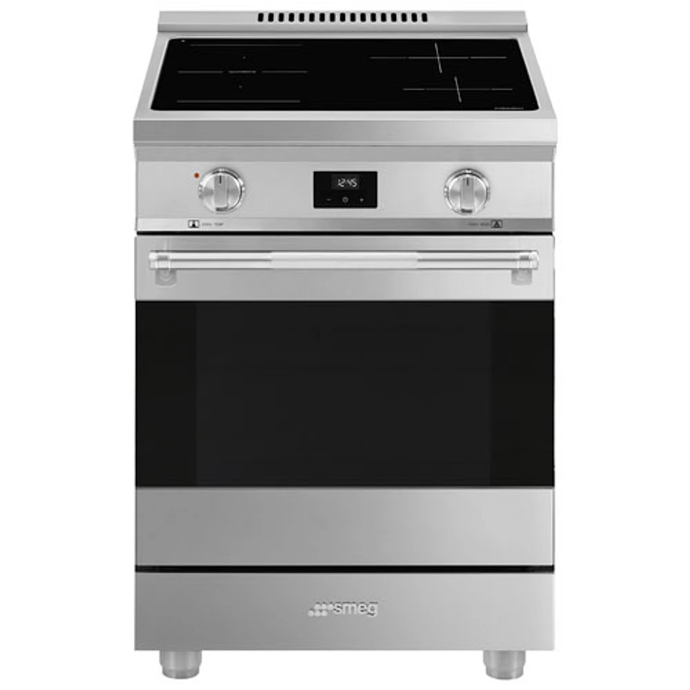 Smeg 24" 2.79 Cu. Ft. True Convection Freestanding Induction Range (SPR24UIMX) - Stainless Steel