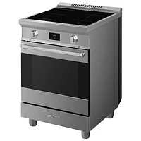 Smeg 24" 2.79 Cu. Ft. True Convection Freestanding Induction Range (SPR24UIMX) - Stainless Steel