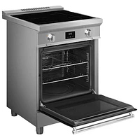 Smeg 24" 2.79 Cu. Ft. True Convection Freestanding Induction Range (SPR24UIMX) - Stainless Steel