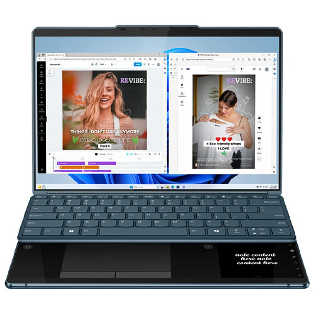 Lenovo Yoga Book 9i 13.3" Touchscreen 2-in-1 Laptop - Tidal Teal (Intel Core Ultra 7 Processor 155U/1TB SSD/16GB RAM)