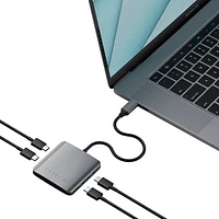 Concentrateur USB-C à 4 ports de Satechi (ST-UC4PHM) - Gris cosmique