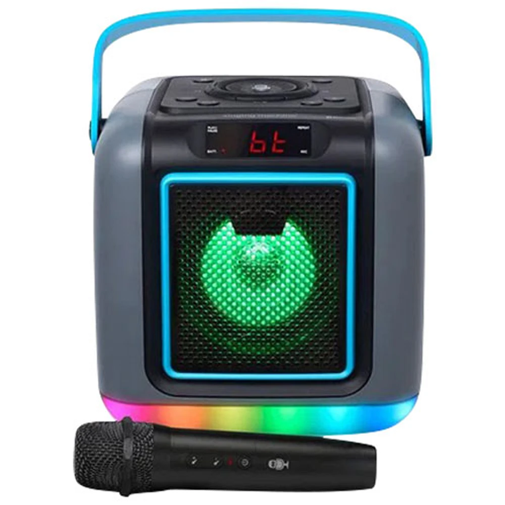 Singing Machine Cube Bluetooth Karaoke Party Speaker with Wireless Mic