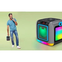Singing Machine Cube Bluetooth Karaoke Party Speaker with Wireless Mic