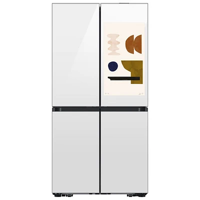 Samsung BESPOKE 36" 22.5 Cu Ft Counter Depth 4-Door French Door Refrigerator w/ Family Hub (RF23DB990012AC) -White