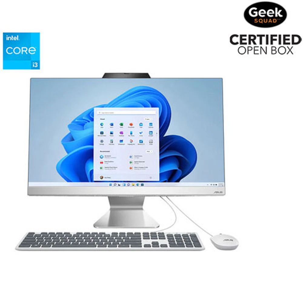 Boîte ouverte - Ordinateur tout-en-un 23,8 po d'ASUS - Blanc (Core i3-1215U d'Intel/SSD 512 Go/RAM 8 Go/Windows 11)