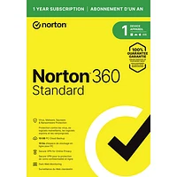 Norton 360 Standard (PC/Mac) - 1 Device - 10GB Cloud Backup - 1 Year Subscription