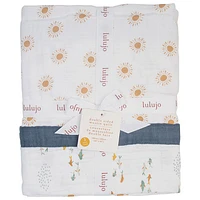 Lulujo Reversible Muslin Blanket - 3-Ply - Sun/Fish