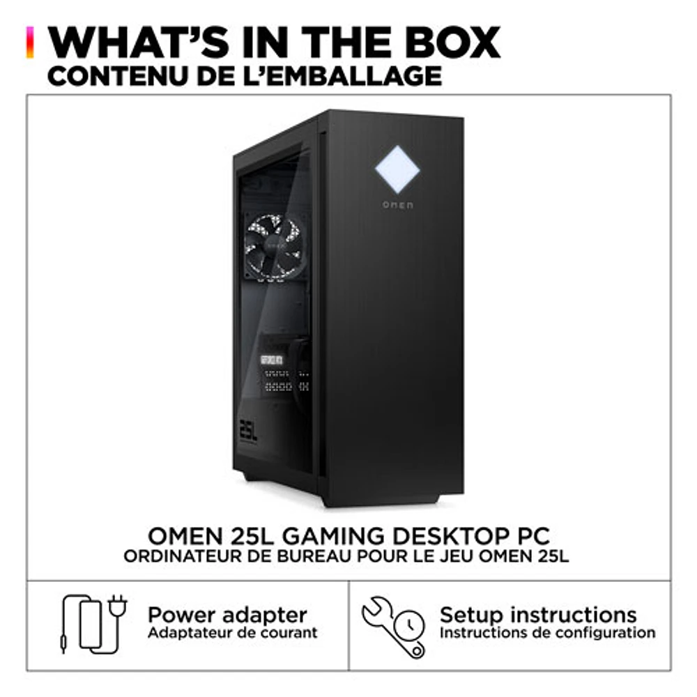 HP OMEN 25L Gaming PC (Intel Core i5-14400F/1TB HDD/16GB RAM/RTX 4070 Super/Win11) - Only at Best Buy