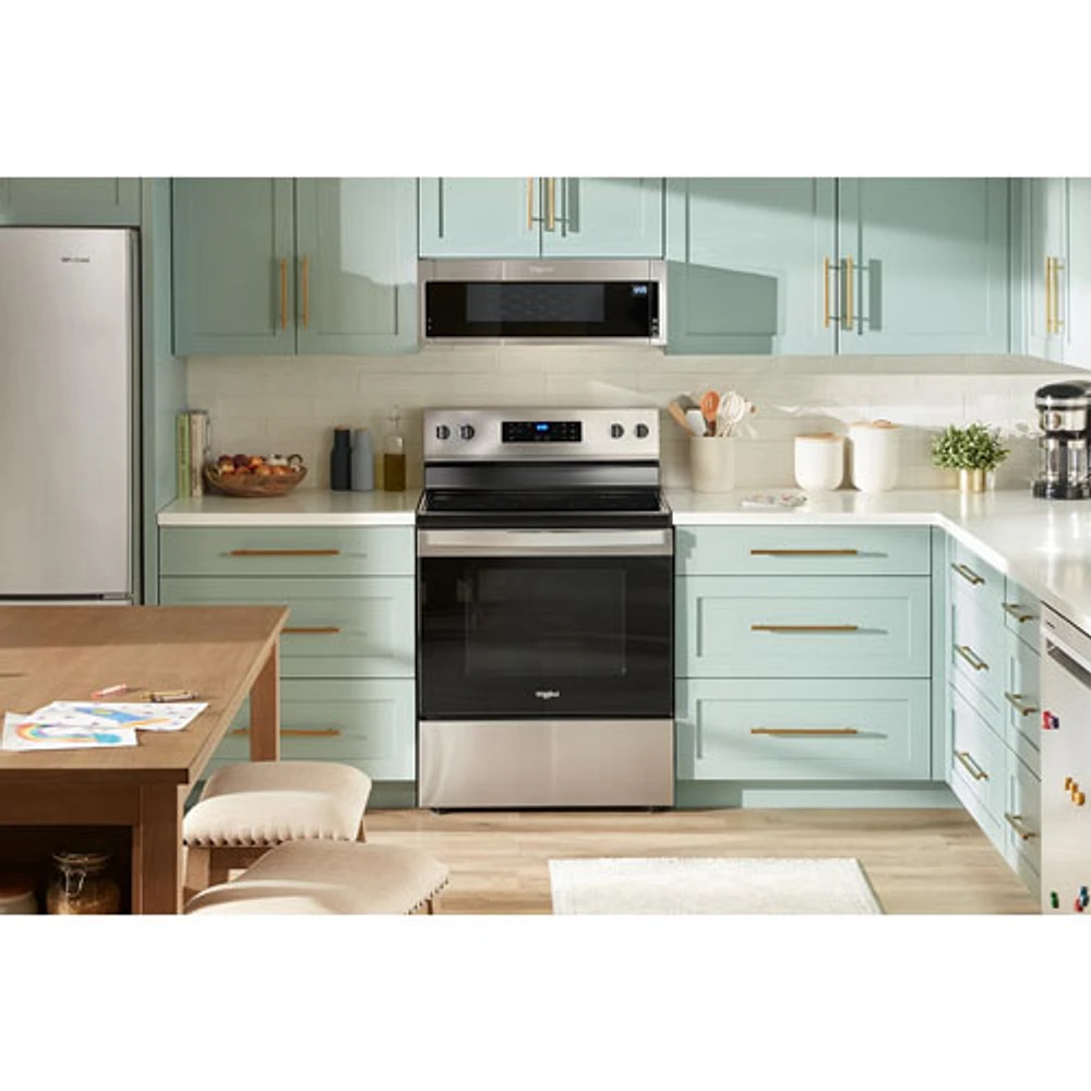 Whirlpool 3 Series 30" 5.3 Cu. Ft. Self-Clean 4-Element Freestanding Electric Range (YWFES3530RS) - SS