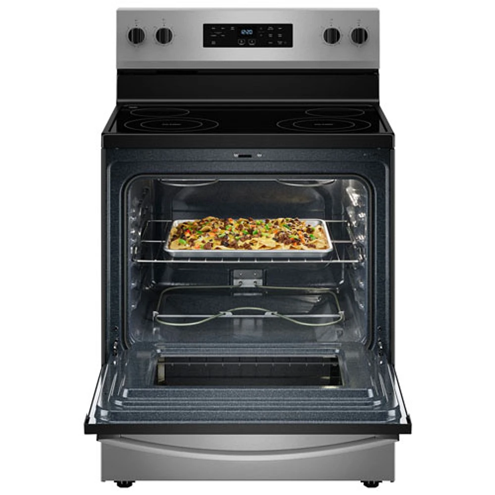 Cuisinière électrique autonome à 4 éléments avec four autonettoyant 5,3 pi³ 30 po série 3 de Whirlpool (YWFES3530RS) - Inox