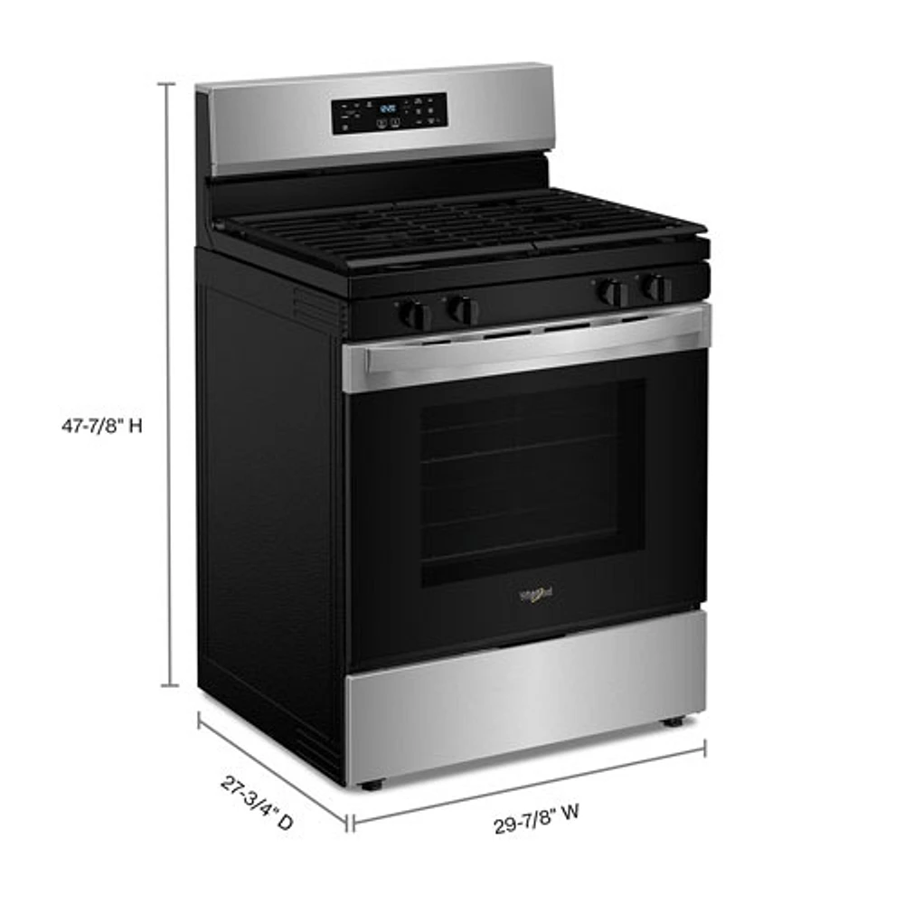 Whirlpool 3 Series 30" 5.3 Cu. Ft. Self-Clean Freestanding Gas Range (WFGS3530RS) - Stainless Steel