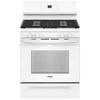 Whirlpool 3 Series 30" 5.3 Cu. Ft. Self-Clean Freestanding Gas Range (WRGS3530RW) - White