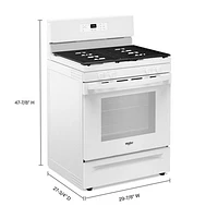 Whirlpool 3 Series 30" 5.3 Cu. Ft. Self-Clean Freestanding Gas Range (WRGS3530RW) - White