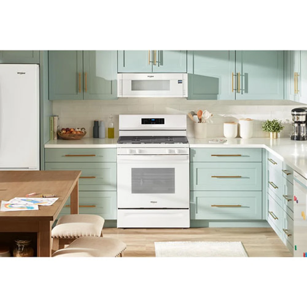 Whirlpool 3 Series 30" 5.3 Cu. Ft. Self-Clean Freestanding Gas Range (WRGS3530RW) - White