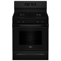 Whirlpool 3 Series 30" 5.3 Cu. Ft. Self-Clean Freestanding Gas Range (WFGS3530RB) - Black