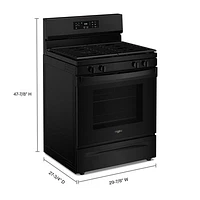 Whirlpool 3 Series 30" 5.3 Cu. Ft. Self-Clean Freestanding Gas Range (WFGS3530RB) - Black