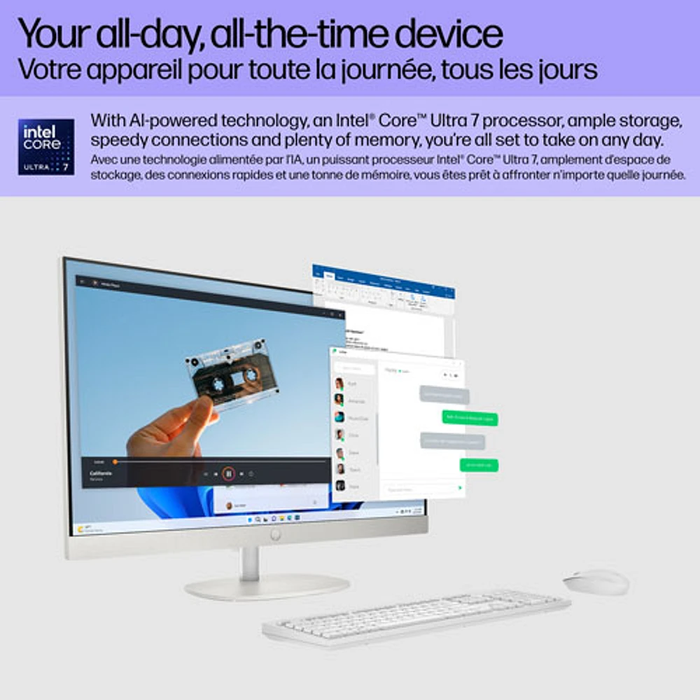 HP 27" All-in-One PC (Intel Core Ultra 7 155U/1TB HDD/16GB RAM/Windows 11) - Only at Best Buy