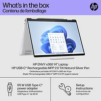 HP Envy x360 14" Touchscreen 2-in-1 Laptop - Glacier Silver (AMD Ryzen 7 8840HS/1TB SSD/32GB RAM/Win 11)