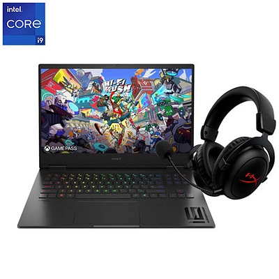 Portable de jeu de 16,1 po OMEN de HP (Core i9 14900HX d'Intel/SSD 2 To/RAM 32 Go/RTX 4080) avec écouteurs de jeu