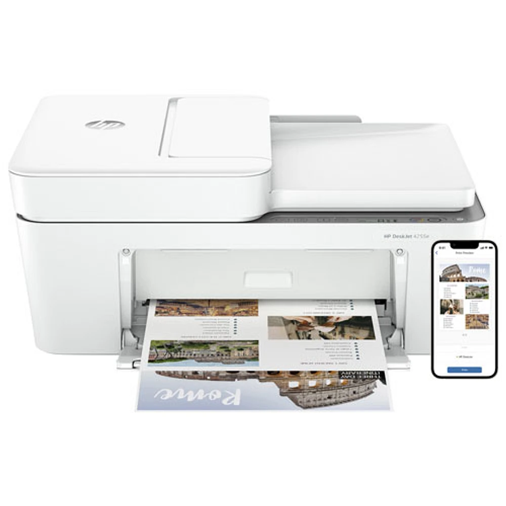 Imprimante à jet d'encre tout-en-un sans fil DeskJet 4255e de HP - Essai de 3 mois de Instant Ink de HP inclus*