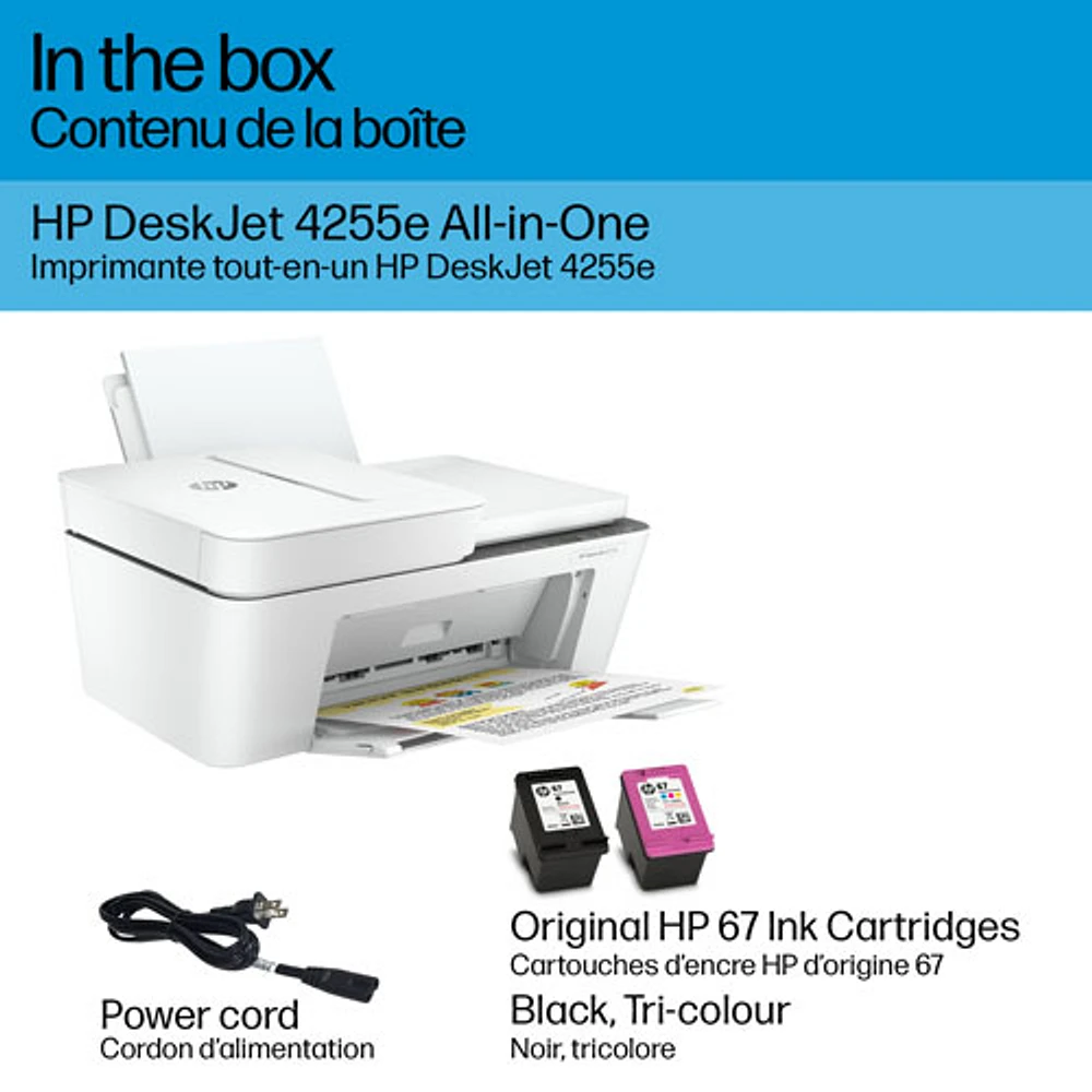 HP DeskJet 4255e Wireless All-In-One Inkjet Printer - HP Instant Ink 3-Month Free Trial Included*