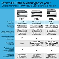 Imprimante à jet d'encre tout-en-un sans fil OfficeJet Pro 8135e de HP - Essai de 3 mois de Instant Ink de HP inclus*