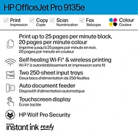 Imprimante à jet d'encre tout-en-un sans fil OfficeJet Pro 9135e de HP - Essai de 3 mois de Instant Ink de HP inclus*