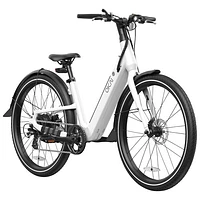 OKAI Stride 500W Step-Through Electric City Bike with up to 64km Battery Life - White