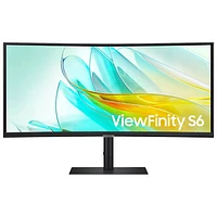 Samsung ViewFinity S6 34" QHD 100Hz 5ms GTG Curved VA LCD FreeSync Gaming Monitor (LS34C654UANXGO)- Black