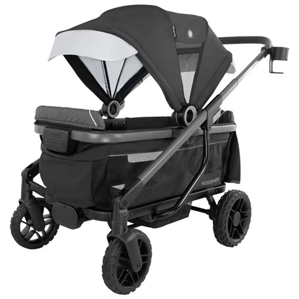 Evenflo Shyft Rideshare Double Stroller Wagon - Sterling Black