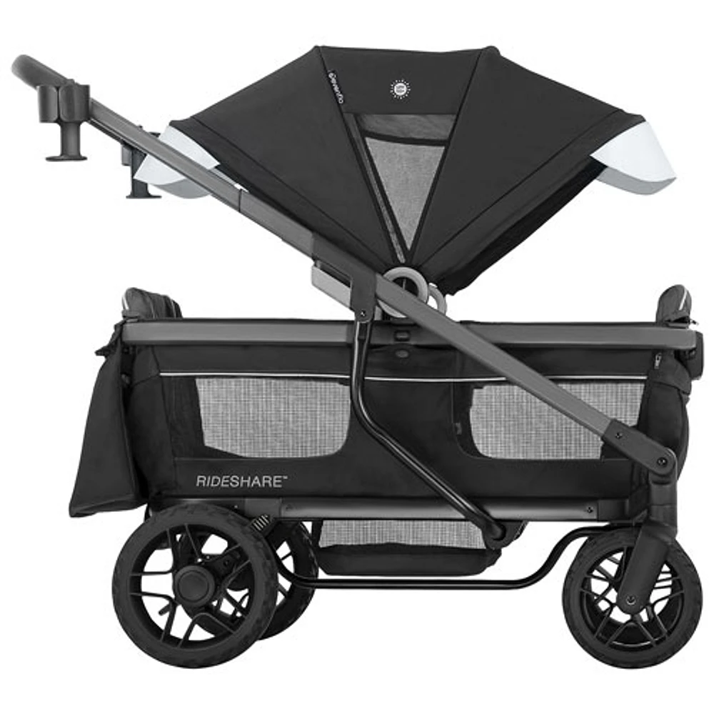 Evenflo Shyft Rideshare Double Stroller Wagon - Sterling Black