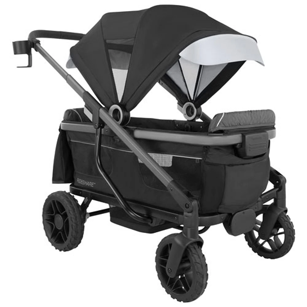 Evenflo Shyft Rideshare Double Stroller Wagon - Sterling Black