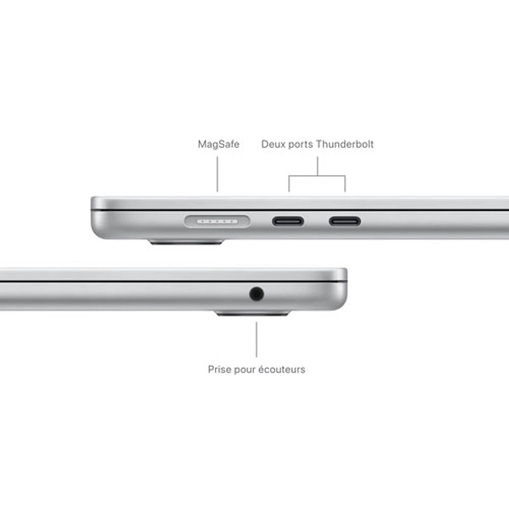 MacBook Air de 15 po avec Touch ID d'Apple (2024) - Argent (puce M3 d'Apple/SSD 512 Go/RAM 16 Go