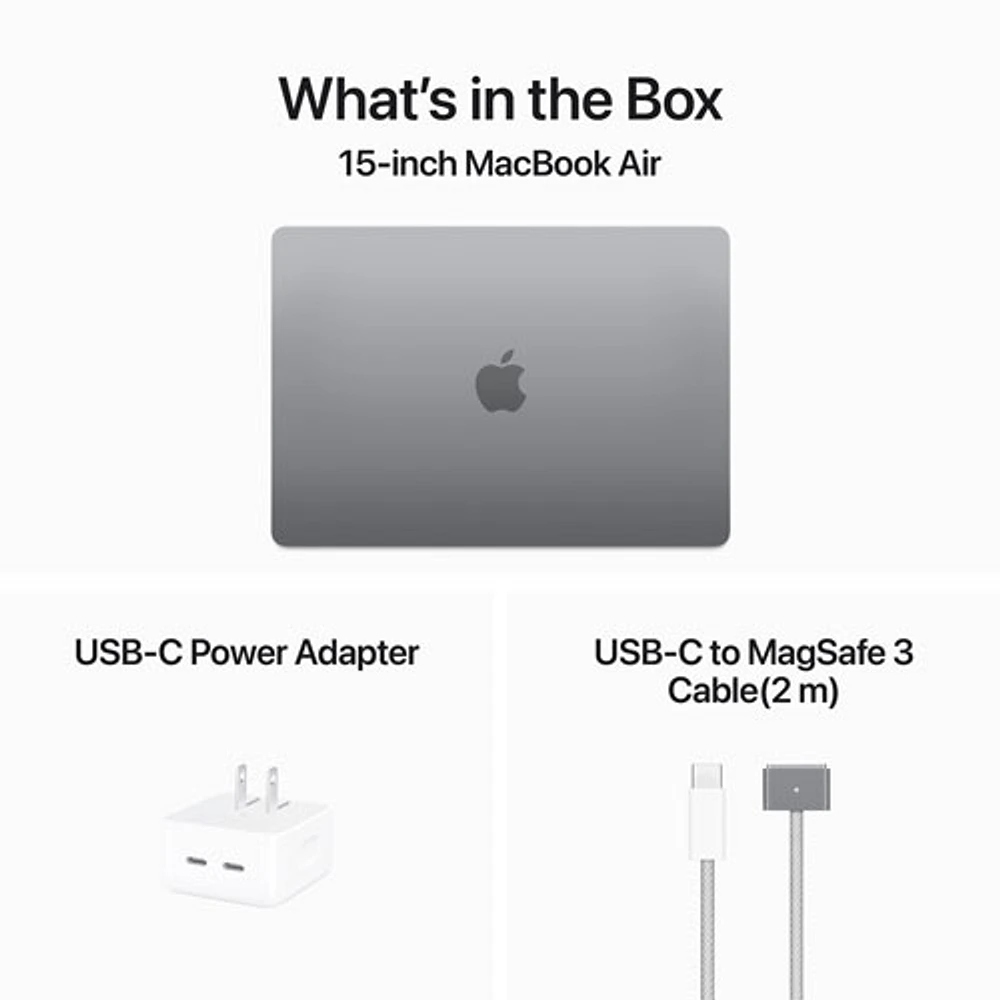 Apple MacBook Air 15" w/ Touch ID (2024) - Space Grey (Apple M3 Chip / 256GB SSD / 8GB RAM