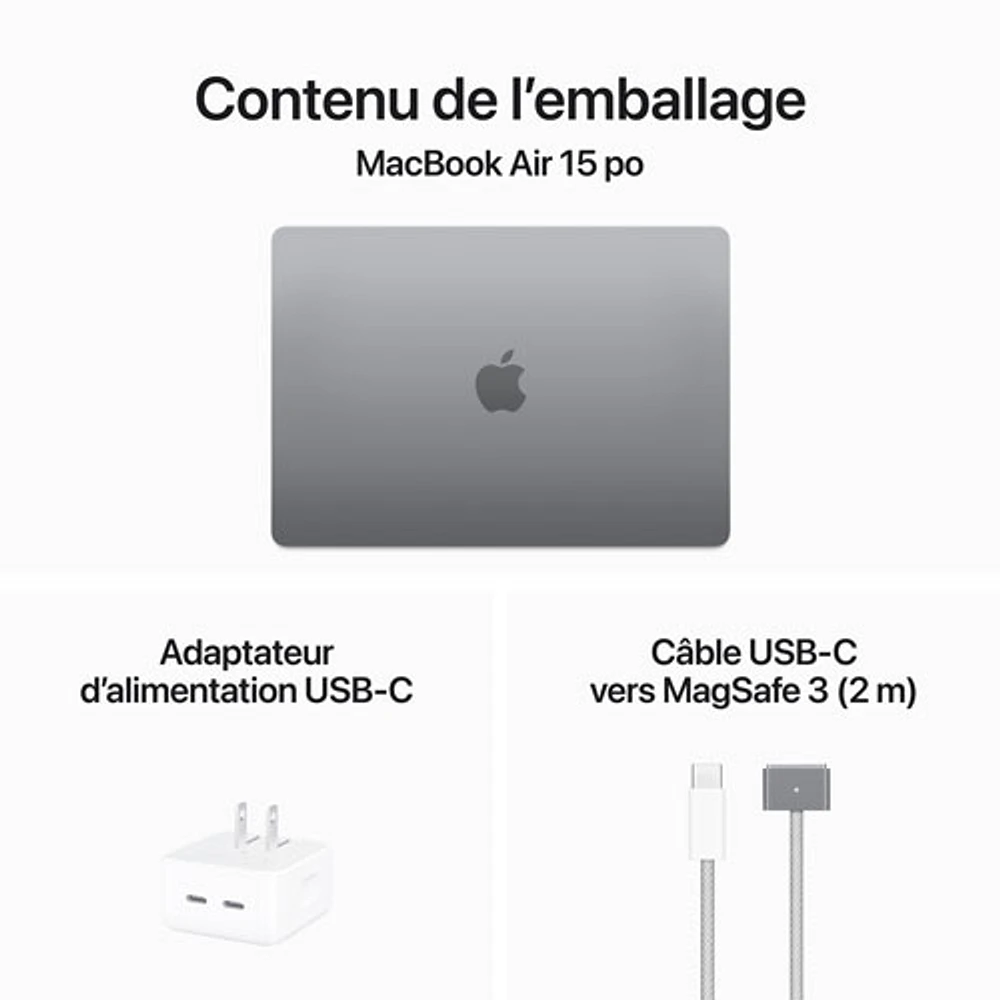 Apple MacBook Air 15" w/ Touch ID (2024) - Space Grey (Apple M3 Chip / 512GB SSD / 8GB RAM) - English