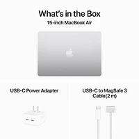 Apple MacBook Air 15" w/ Touch ID (2024) - Silver (Apple M3 Chip / 256GB SSD / 8GB RAM) - English