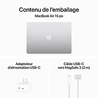 Apple MacBook Air 15" w/ Touch ID (2024) - Silver (Apple M3 Chip / 256GB SSD / 8GB RAM) - English