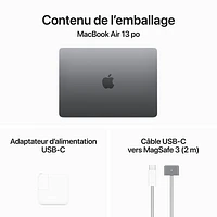 MacBook Air 13 po avec Touch ID d'Apple (2024) - Gris cosmique (puce M3 d'Apple/SSD 512Go/RAM 16 Go) - Anglais