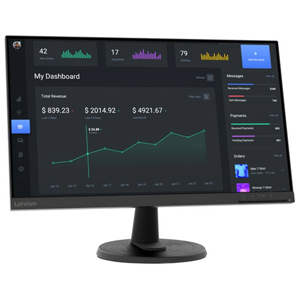 Moniteur de jeu FreeSync DEL AV HD intégrale IPS 75 Hz 4 ms 23,8 po D24-40 de Lenovo (67A2KCC6US) - Exclusivité Best Buy