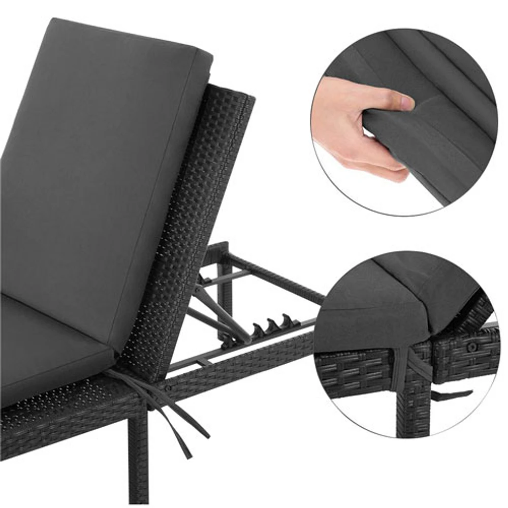 Boutique Home Iron Folding Patio Chaise Lounge